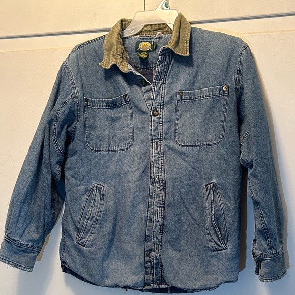Cabela's Other - Cabela's Blue Denim Jacket with Tan Accents